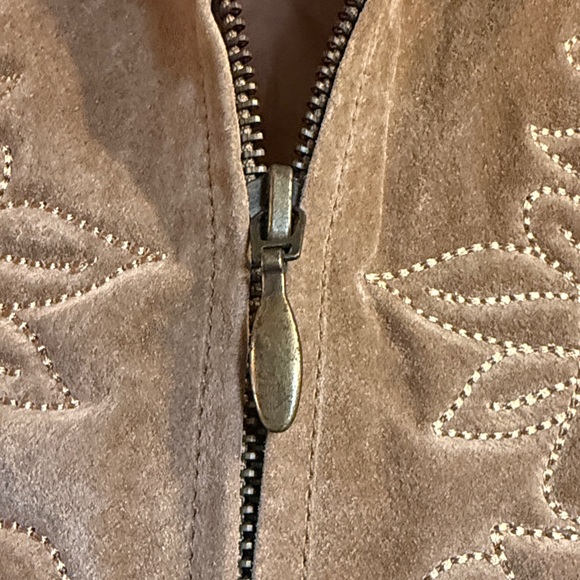 Coldwater Creek Brown Suede Embroidered Vest - Picture 6 of 6